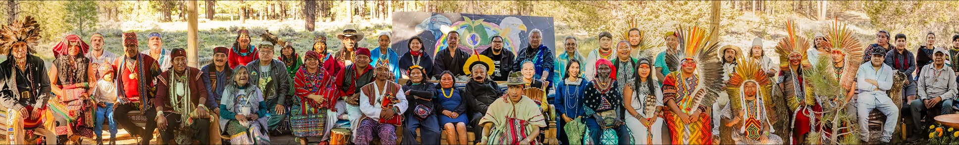 Aniwa elders and wisdom keepers gathered together in ceremonial dress